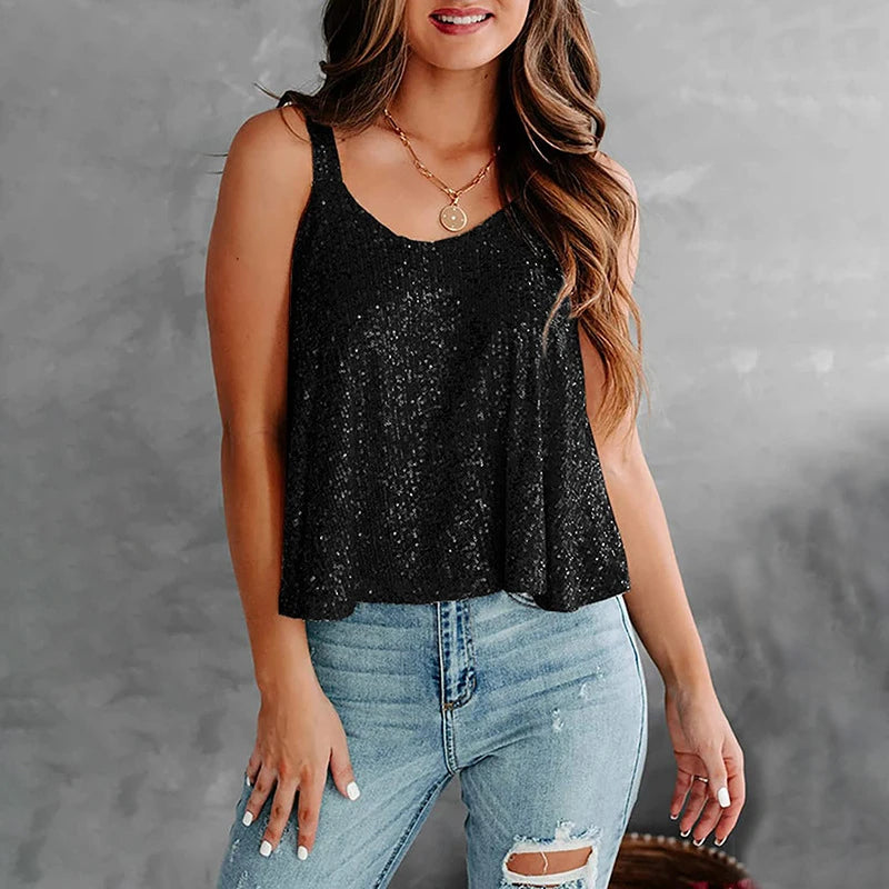 ✨💎 Glam Sequin Halter Party Top 🪩🥂