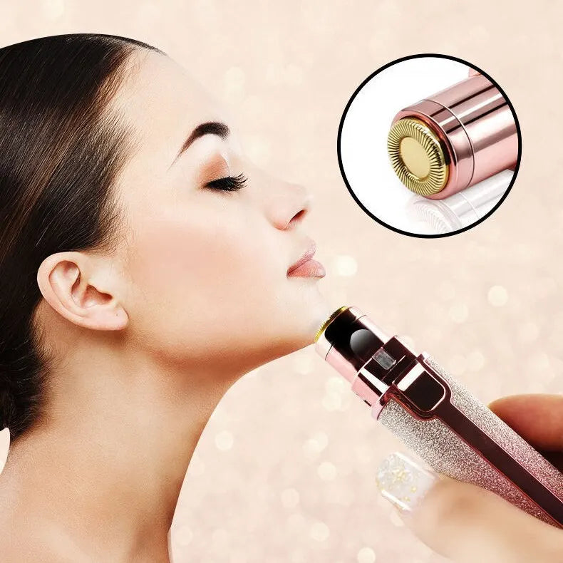 Portable 2 IN 1 Electric Epilator Eyebrow Trimmer Women's Body Facial Lip Epilator Rechargeable Mini Painless Razor Shave Shaver