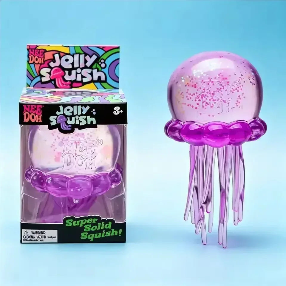 Squishies Jellyfish Square Squish Toy Fidget Toy, Water Sensory Soft Jelly Squeeze Stress Relief Fidget Toy Squeeze Blind Box