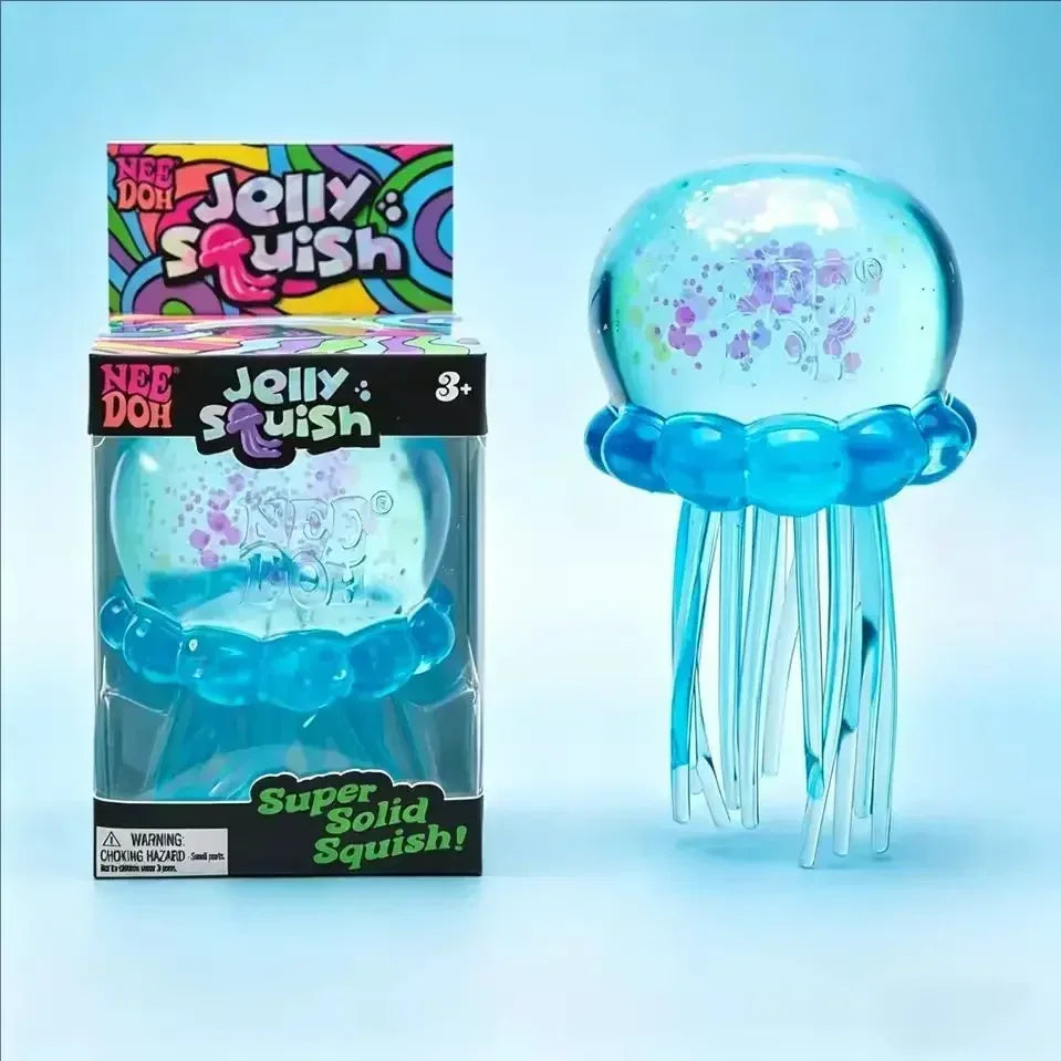 Squishies Jellyfish Square Squish Toy Fidget Toy, Water Sensory Soft Jelly Squeeze Stress Relief Fidget Toy Squeeze Blind Box