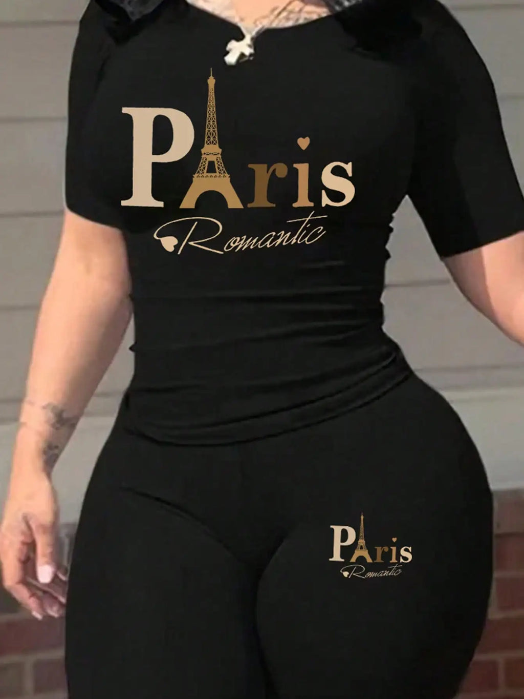 🇫🇷✨ **Paris Chic Tee & Pants Set 🗼💕**