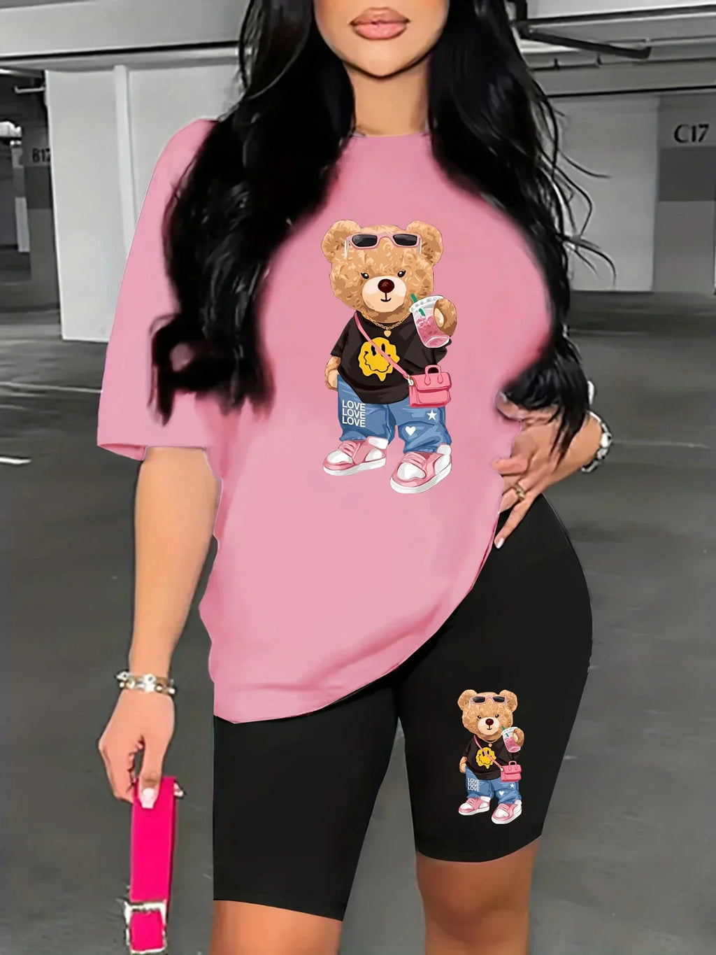 🐻💕 **Cozy Bear Tee & Shorts Set ✨🎀**