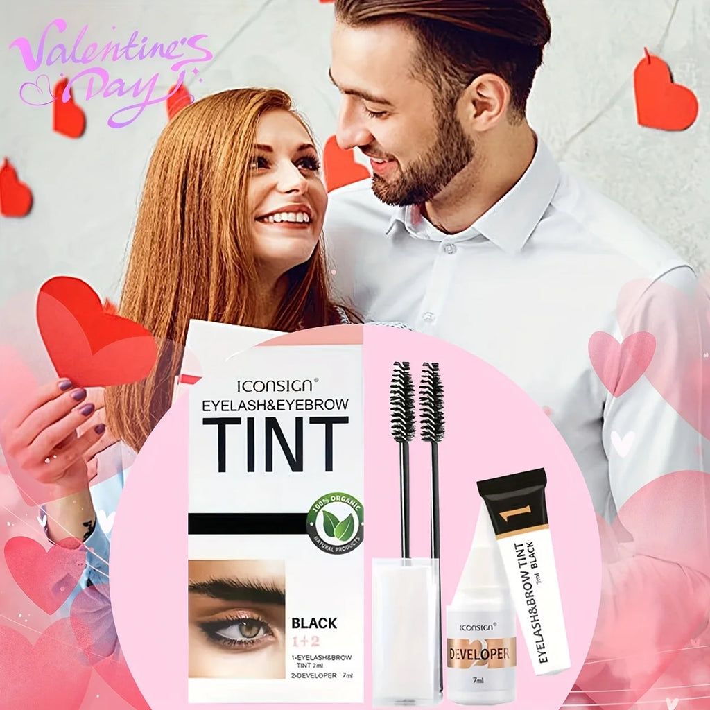 2 in 1 Eyelash and Eyebrow Tinting Kit, Professional Beauty Makeup Tool for Eyebrow and Eyelash Coloring, Suitable for Daily
