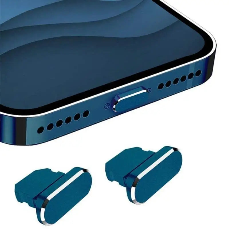 2PCS Metal Anti Dust Plug for IPhone 14 13 12 11 Pro Max XS 8 Plus IPad AirPods Series Lightning Port Cover Dock Plug Stopper