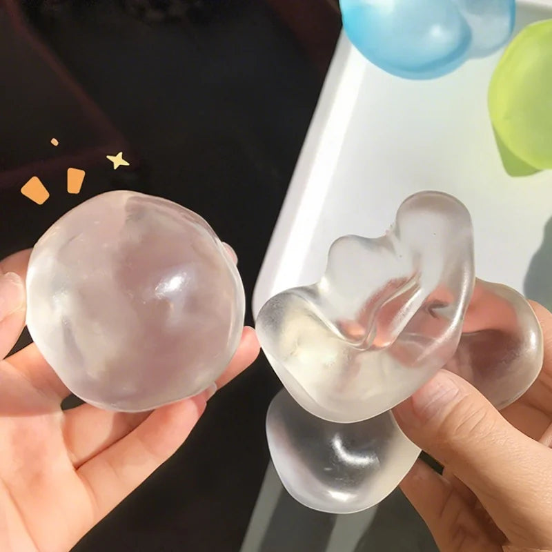 Squishy Plasticity Mochi Squeeze Toys Sensory Fidget Toys Transparent Coconut Oil  Squeeze Toy Stress Relief Sensory Toys Adults