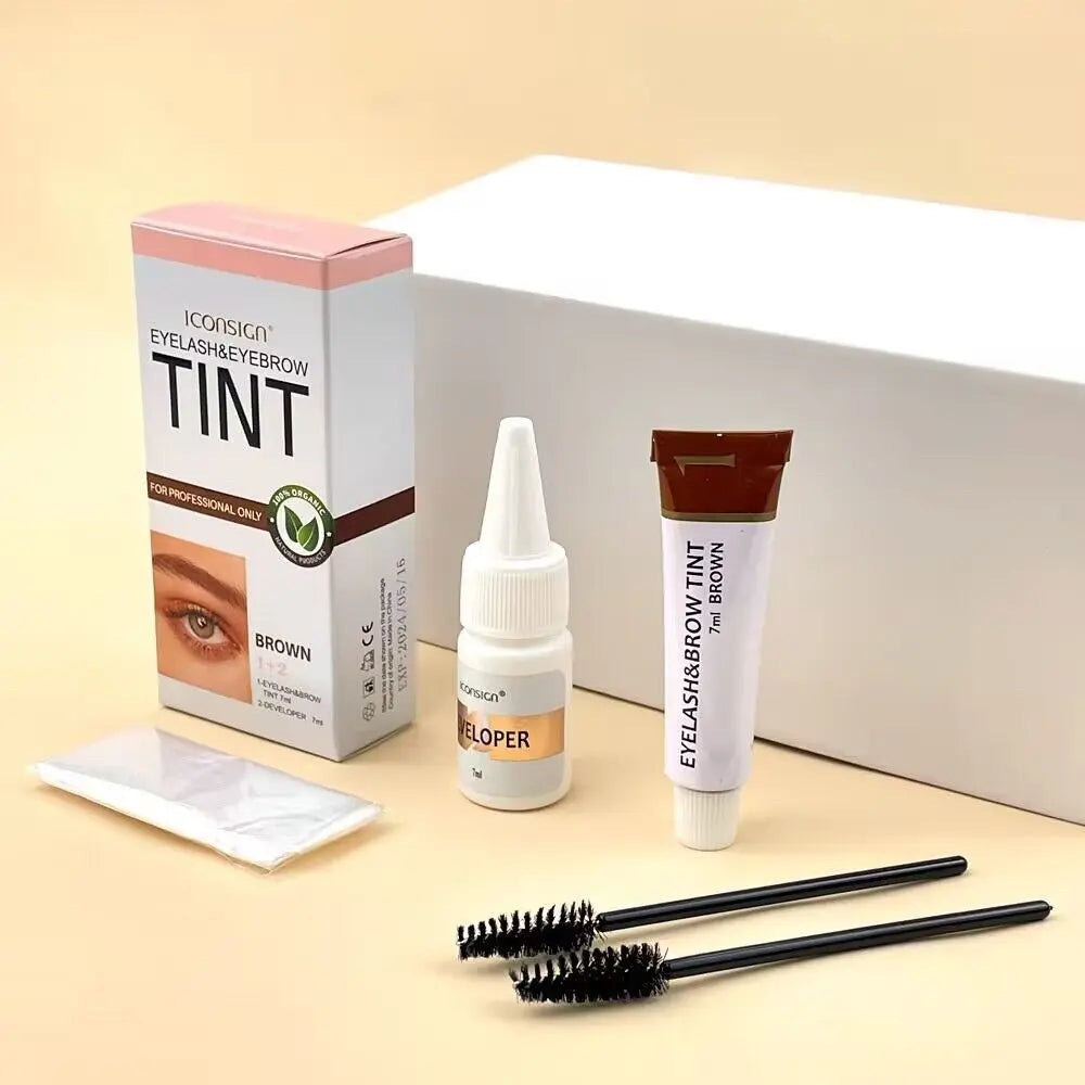 2 in 1 Eyelash and Eyebrow Tinting Kit, Professional Beauty Makeup Tool for Eyebrow and Eyelash Coloring, Suitable for Daily