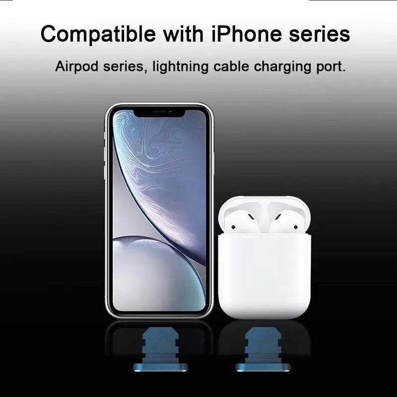 2PCS Metal Anti Dust Plug for IPhone 14 13 12 11 Pro Max XS 8 Plus IPad AirPods Series Lightning Port Cover Dock Plug Stopper