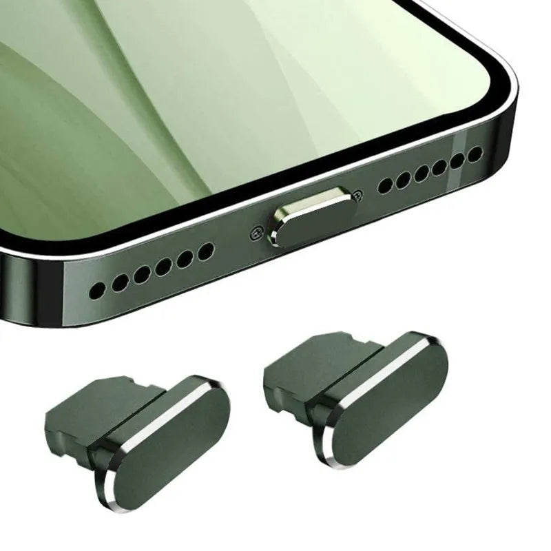 2PCS Metal Anti Dust Plug for IPhone 14 13 12 11 Pro Max XS 8 Plus IPad AirPods Series Lightning Port Cover Dock Plug Stopper