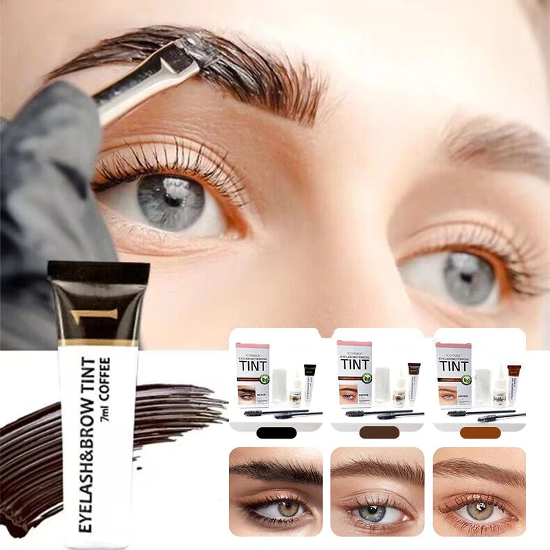 2 in 1 Eyelash and Eyebrow Tinting Kit, Professional Beauty Makeup Tool for Eyebrow and Eyelash Coloring, Suitable for Daily