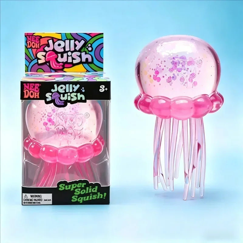 Squishies Jellyfish Square Squish Toy Fidget Toy, Water Sensory Soft Jelly Squeeze Stress Relief Fidget Toy Squeeze Blind Box