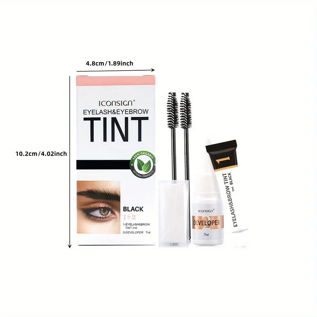 2 in 1 Eyelash and Eyebrow Tinting Kit, Professional Beauty Makeup Tool for Eyebrow and Eyelash Coloring, Suitable for Daily