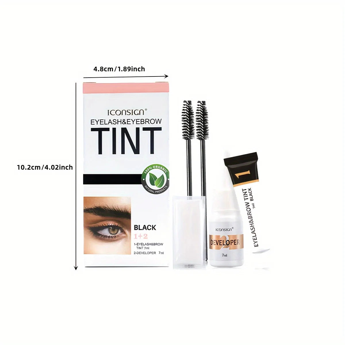 2 in 1 Eyelash and Eyebrow Tinting Kit, Professional Beauty Makeup Tool for Eyebrow and Eyelash Coloring, Suitable for Daily